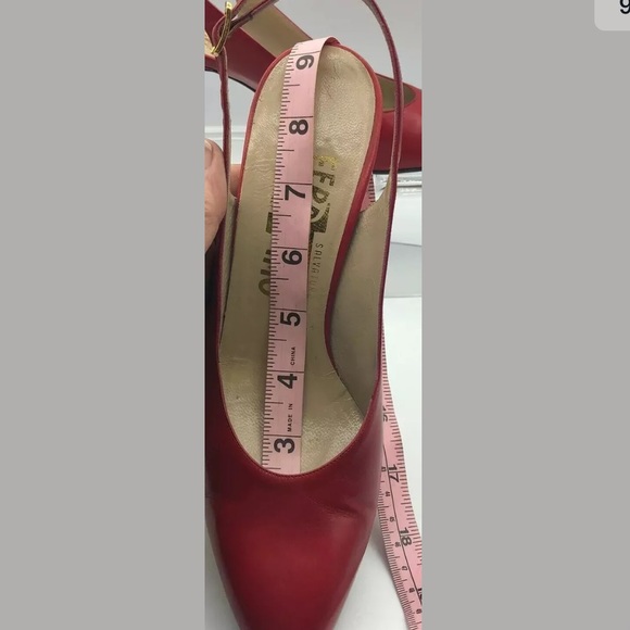 Salvatore Ferragamo slingback red woman’s 7 -4A - Picture 9 of 12